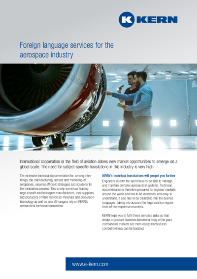 Download Infosheet aerospace industry