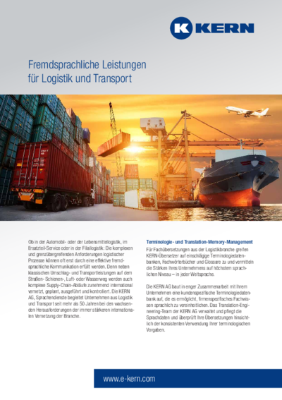 Download Infoblatt Fremdsprachliche Leistungen für die Logistikbranche