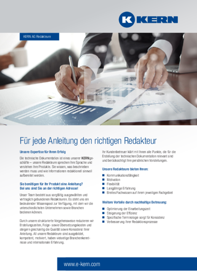 Download Infoblatt Technische Dokumentation – technische Redakteure