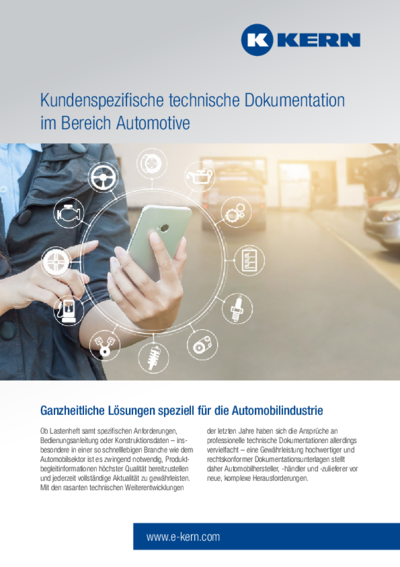 Infoblatt Technische Dokumentation im Bereich Automotive