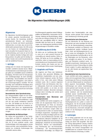 Allgemeine Geschäftsbedingungen PDF Download