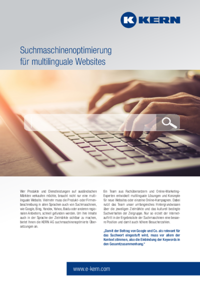 Download Infoblatt Suchmaschinenoptimierte (SEO) Übersetzungen