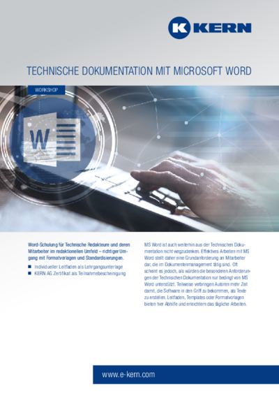 PDF-Download Workshop: Technische Dokumentation mit Microsoft Word