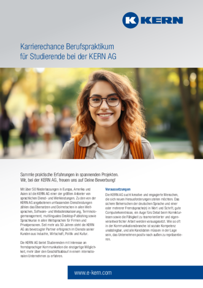 Download Infoblatt Karrierechance Berufspraktikum für Studierende