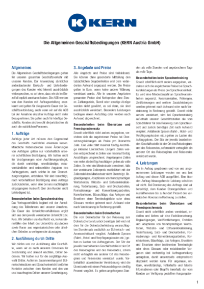 Allgemeine Geschäftsbedingungen PDF Download
