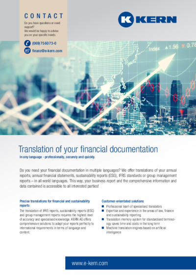 Translation of your financial documentation