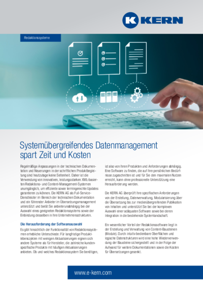 Download Infoblatt Technische Dokumentation – Redaktionssysteme