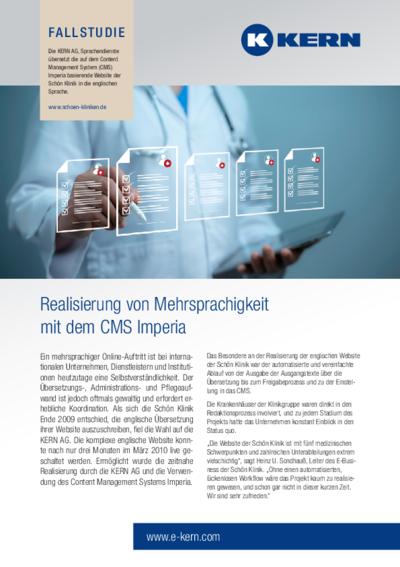 PDF Download Fallstudie Websiteübersetzung für die Schön Kliniken