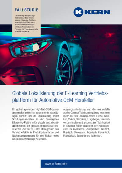 Fallstudie zur Lokalisierung von E-Learningumgebungen für die Automobilbranche