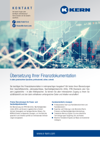 Übersetzung Ihrer Finanzdokumentation