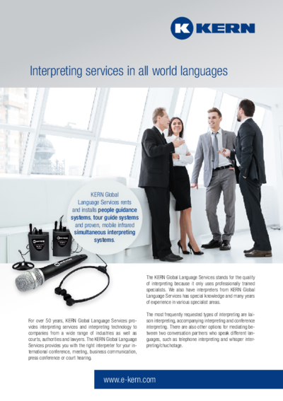 Download Infosheet Interpreting services from KERN Group