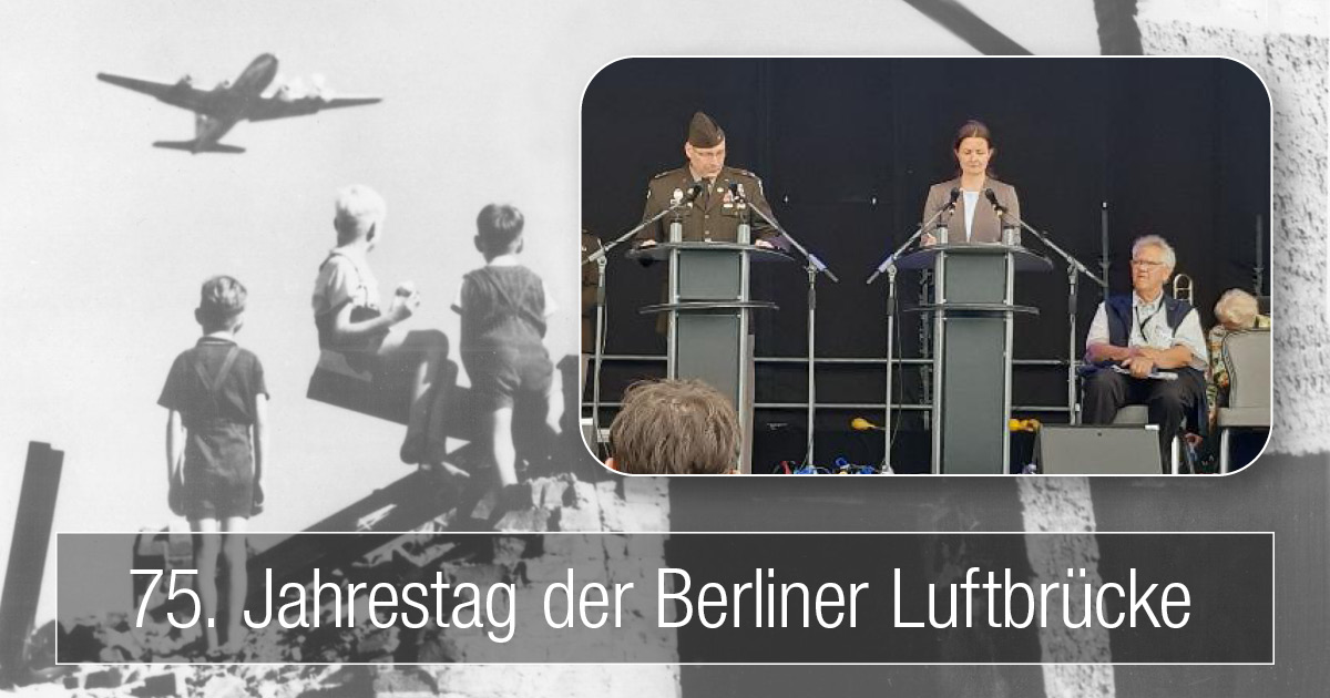 Dolmetscherin der KERN AG auf der Bühne beim 75. Jahrestag der Berliner Luftbrücke